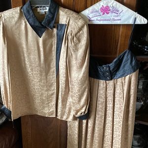 Monolith vintage silk skirt set